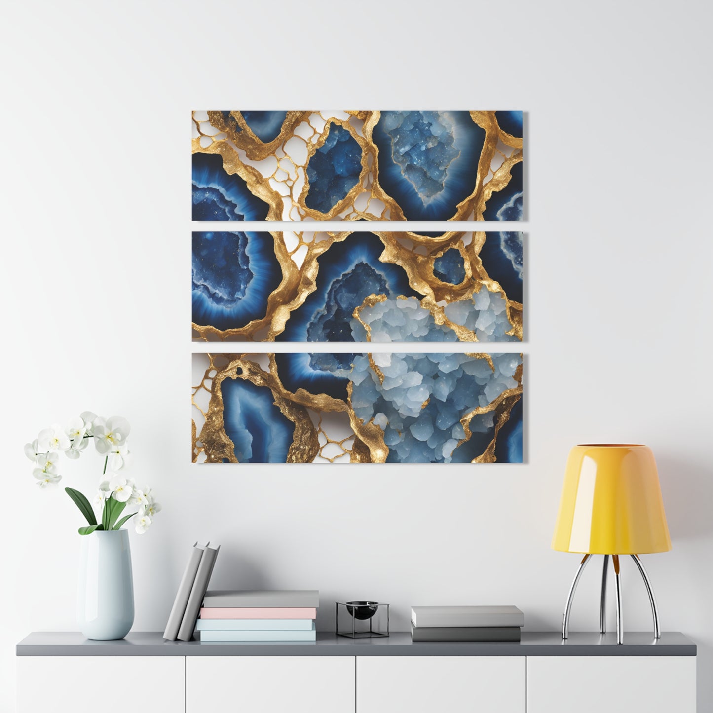 Stunning Geode Design Triptych Acrylic Print Wall Art Nature Lover Gift Geology Rock Lover Gift