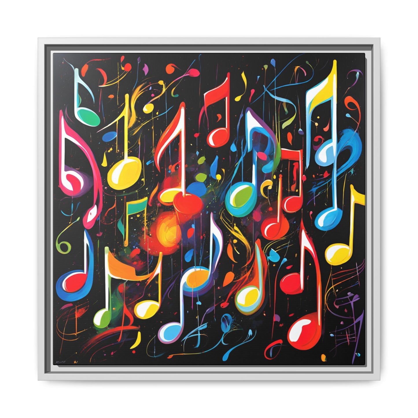 Modern Music-Themed Print Abstract Design Unique Framed Canvas Print Treble Clef Note Wall Art Music Lover Gift Decor 3 frame colors