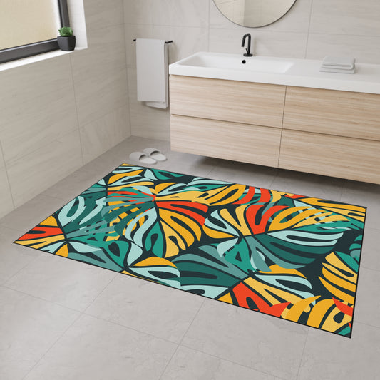 Decorative Heavy Duty Non-Slip Floor Mat Stylish Design Perfect for Entryway Kitchen Décor Beachy Hawaiian Rug Tropical Bathroom Floor