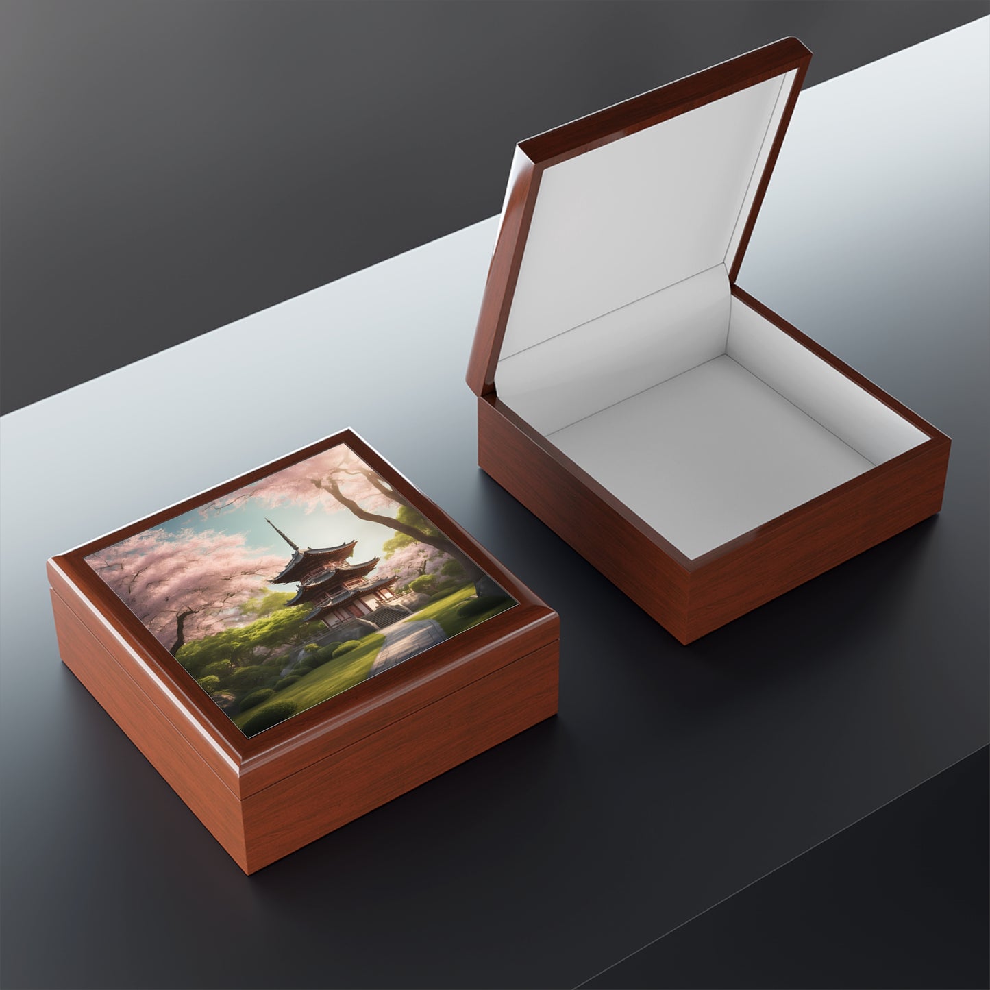 Unique Art Print Design Jewelry Box Trinket Box Bedroom Dresser Decor Vanity Gift Box - 3 colors to choose from