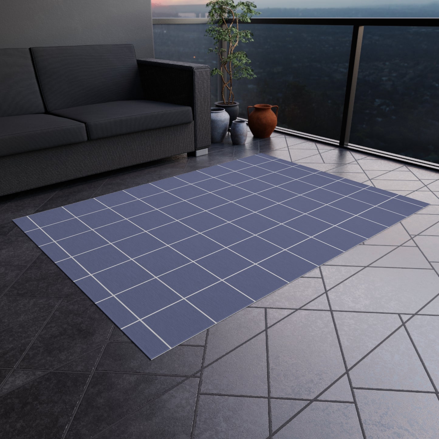 Chenille Outdoor Rug with No-Skid Backing Cozy Grey Outdoor Carpet Patio Decor Gazebo Rug Pool Area Decor Outdoor Kitchen Carpet