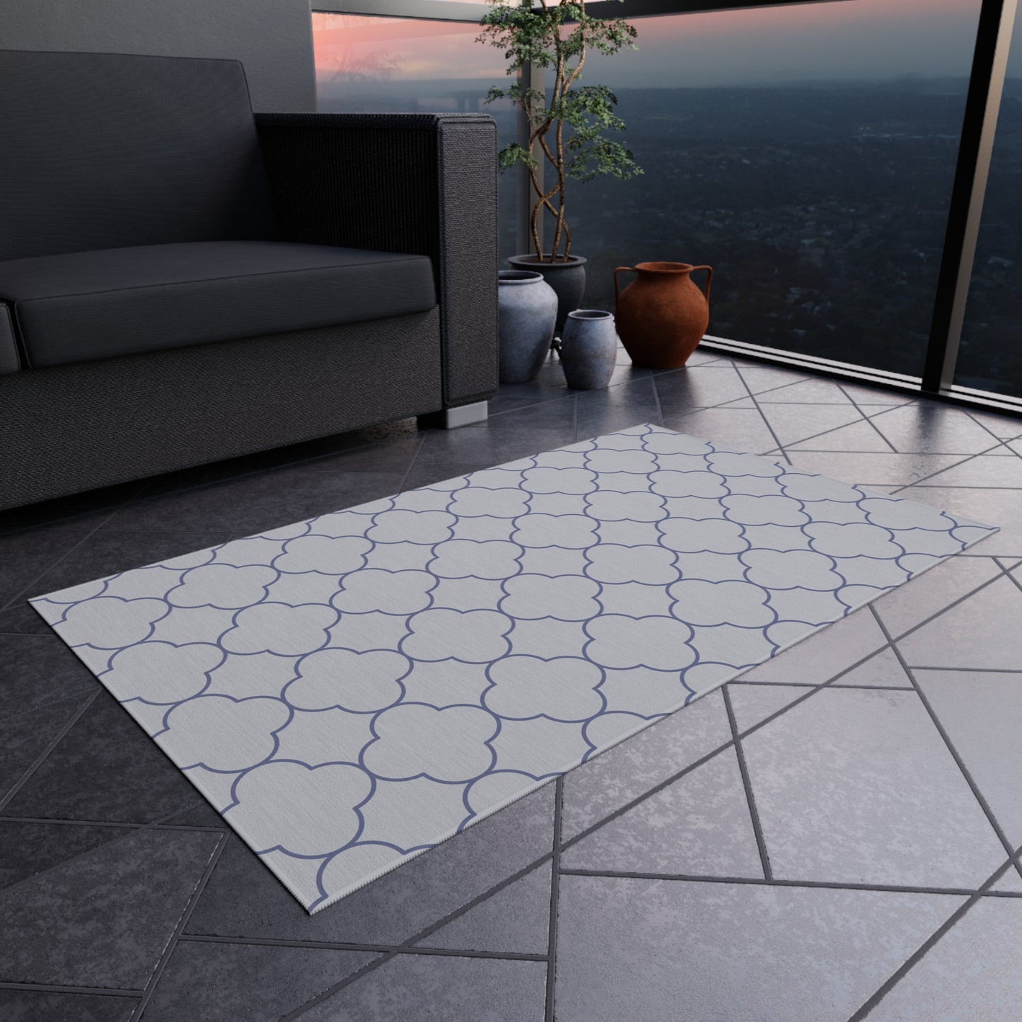 Chenille Outdoor Rug with No-Skid Backing Cozy Outdoor Carpet Patio Decor Gazebo Rug Pool Area Decor Outdoor Kitchen Carpet