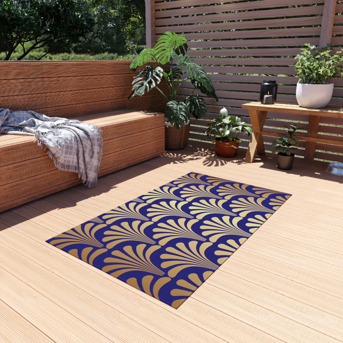 Chenille Outdoor Rug with No-Skid Backing Cozy Outdoor Carpet Patio Decor Gazebo Rug Pool Area Decor Outdoor Kitchen Carpet