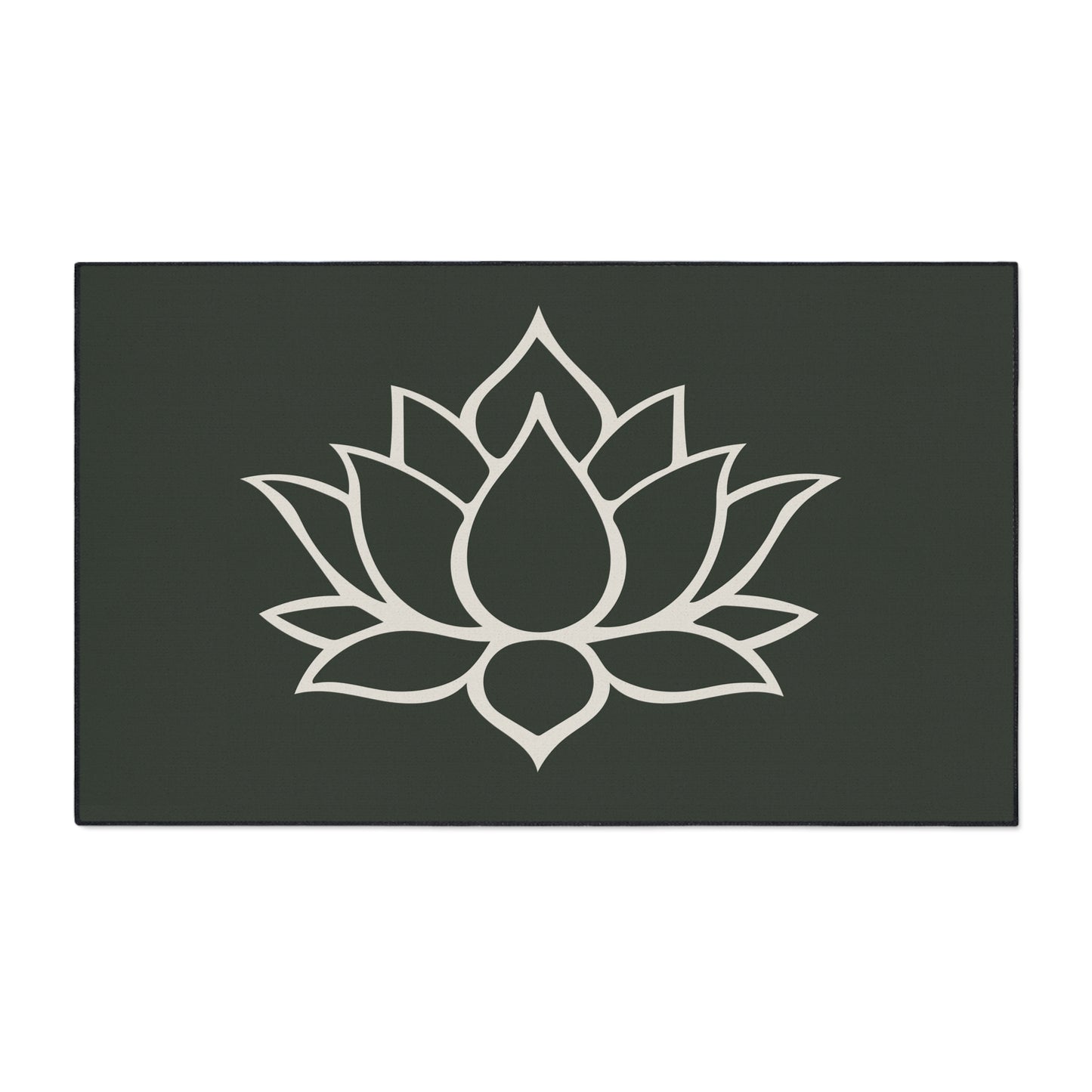 Decorative Heavy Duty Non-Slip Floor Mat Stylish Design Perfect for Entryway Kitchen Décor Green Lotus Blossom Floral Design Rug Bath Mat