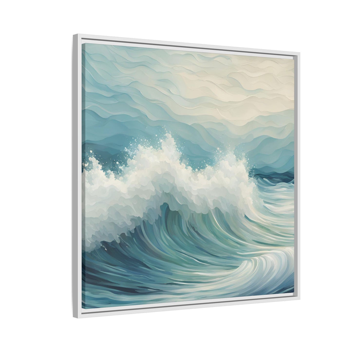 Modern Abstract Wave Design Unique Framed Canvas Wall Art Ocean Beach Gift Nature Lover Gift Underwater Sea Lover Gift 3 frame colors
