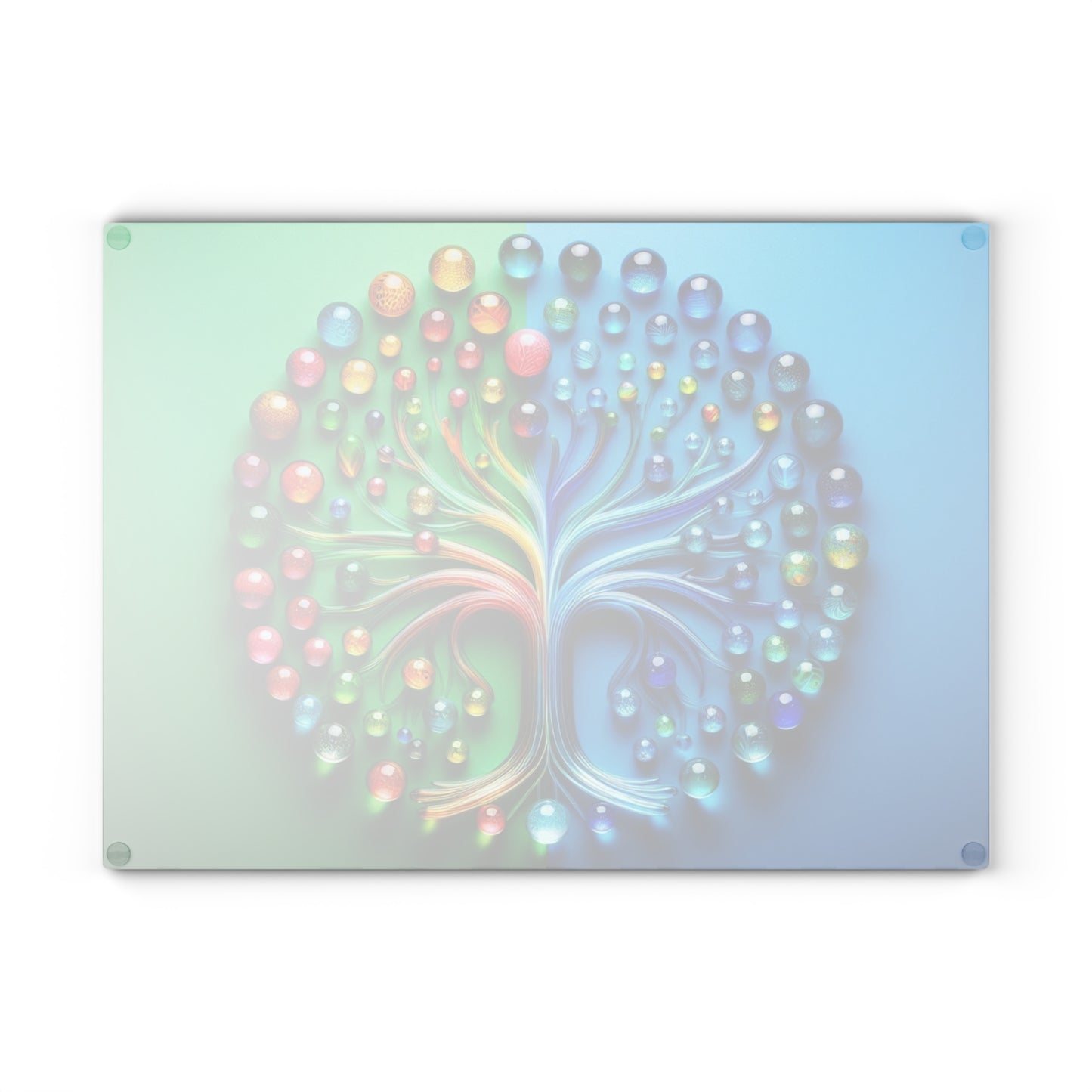 Kitchen Decor Glass Cutting Board Serving Tray with Tree of Life Design Cutting Board Gift for Home Cook Glass Charcuterie Board
