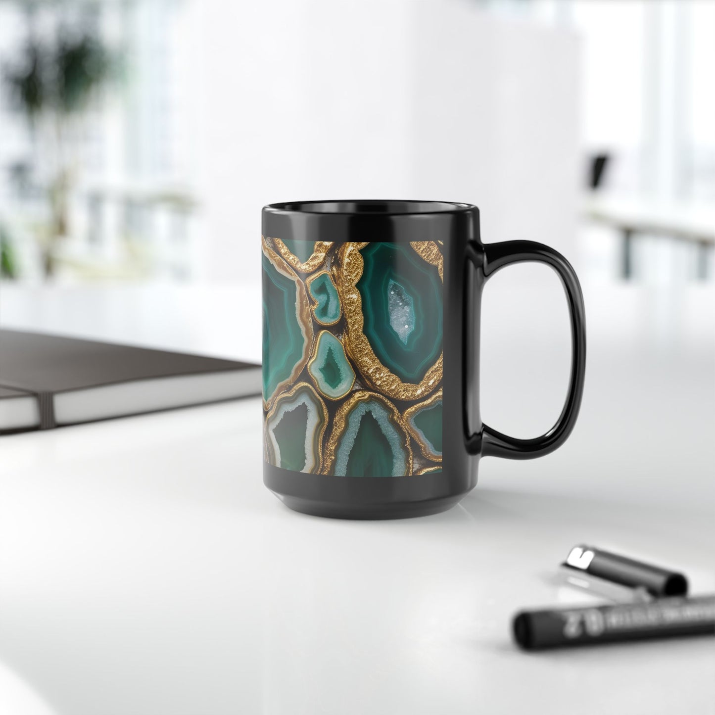 Ceramic Coffee Mug Quartz-Inspired Image Agate Nature Rock Lover Ceramic Tea Cup Gemstone Lover Geode Agate Look Ceramic Mug