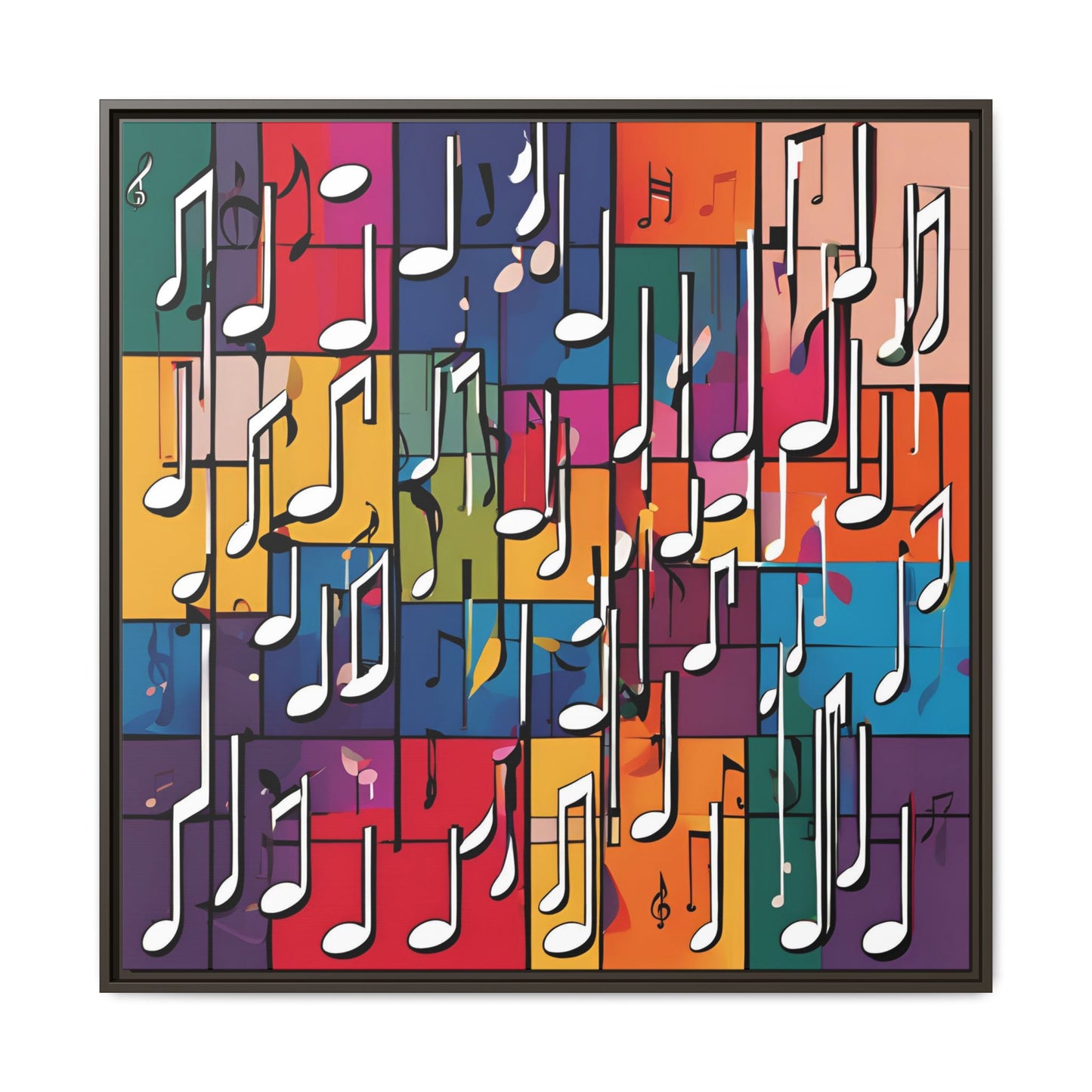 Modern Music-Themed Print Abstract Design Unique Framed Canvas Print Treble Clef Note Wall Art Music Lover Gift Decor 3 frame colors