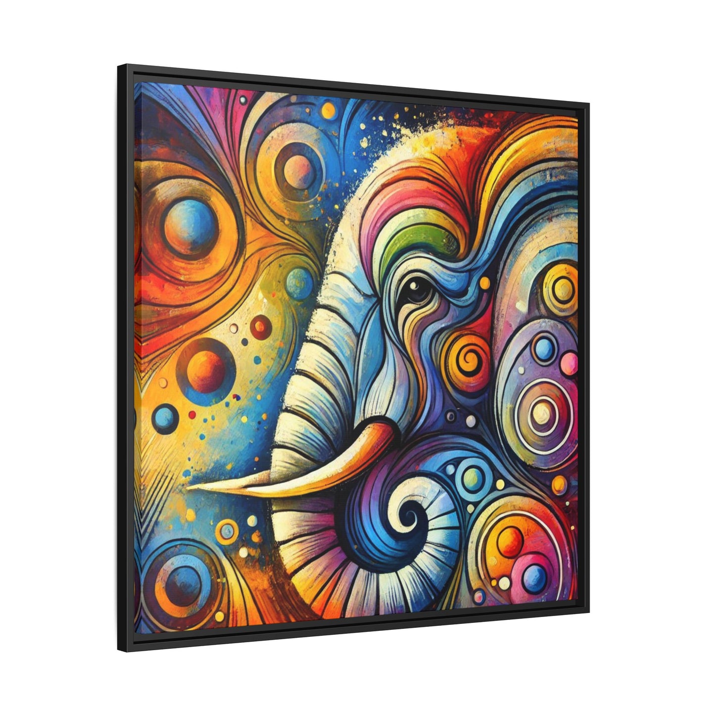 Modern Elephant Print Abstract Design Unique Framed Canvas Print African Wall Art Animal Lover Gift Nature Lover Decor 3 frame colors