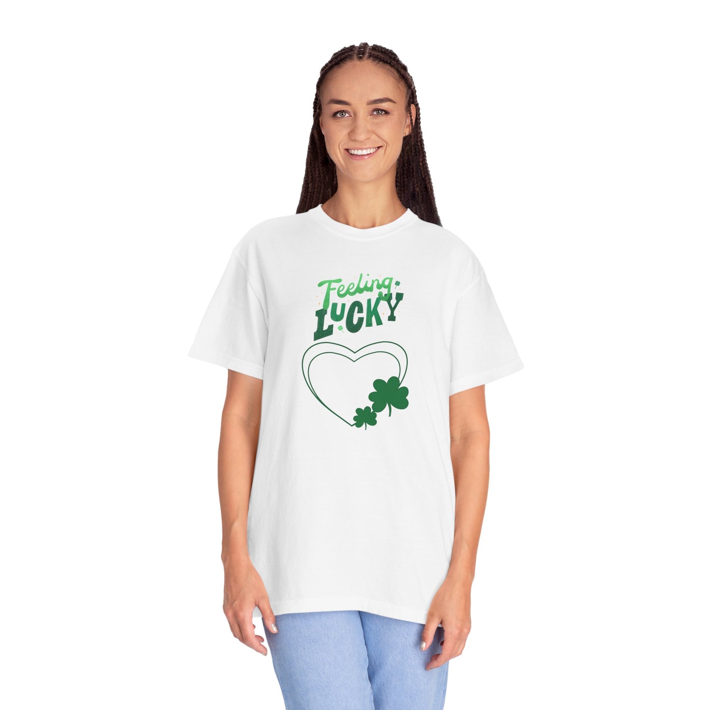 St. Patrick's Day T-Shirt Unisex Comfort Colors Relaxed Fit Garment-Dyed Tee 4 Leaf Clover Shirt Irish Themed Gift
