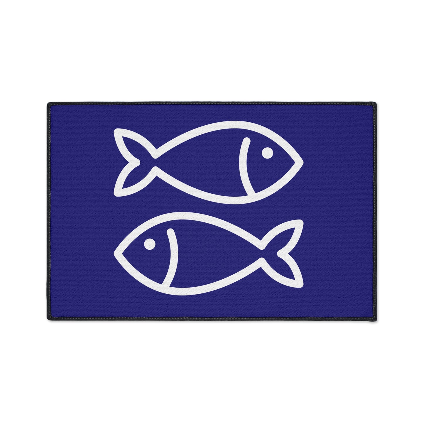 Decorative Heavy Duty Non-Slip Floor Mat Stylish Design Perfect for Entryway Kitchen Décor Blue Fish Design Rug Bathroom Mat