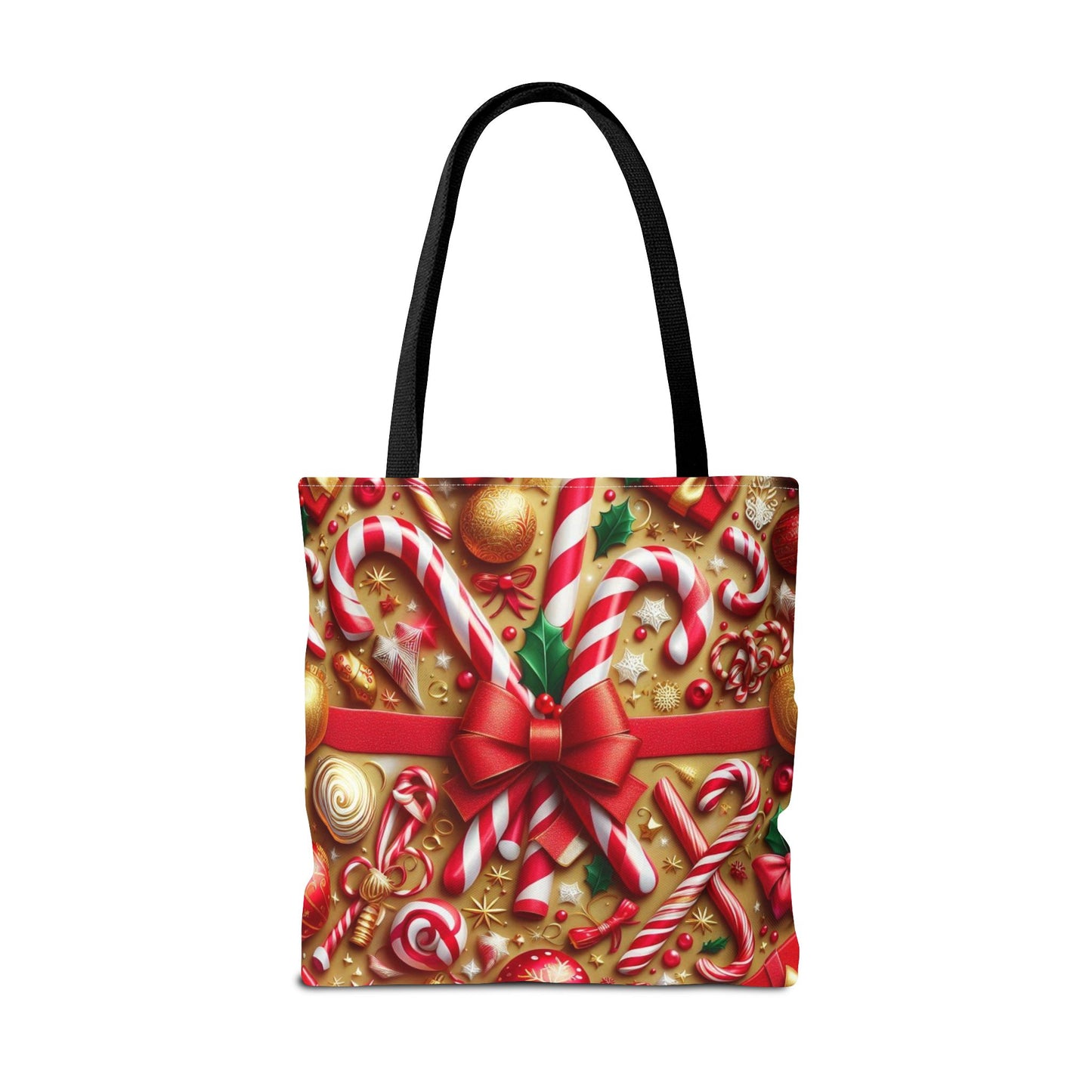 Candy Cane Christmas Tote Bag Holiday Cheer Gift Glam Winter Accessory Reusable Winter Shopping Bag Xmas Joy Gift Unisex Bag for Him Her