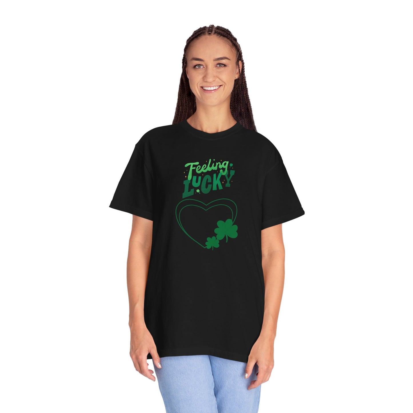 St. Patrick's Day T-Shirt Unisex Comfort Colors Relaxed Fit Garment-Dyed Tee 4 Leaf Clover Shirt Irish Themed Gift