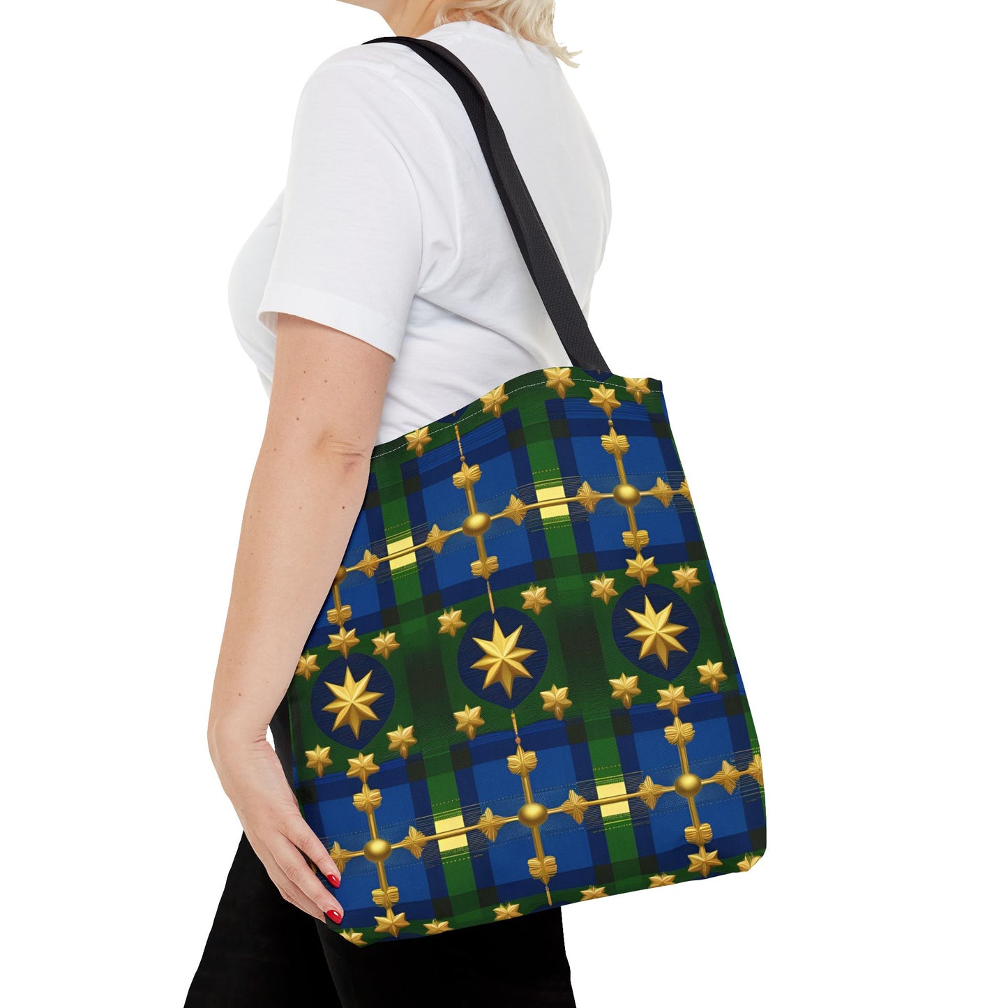 Christmas Tote Bag Holiday Cheer Gift Glam Winter Accessory Reusable Winter Plaid Tartan Shopping Bag Xmas Joy Gift Unisex Bag for Him Her