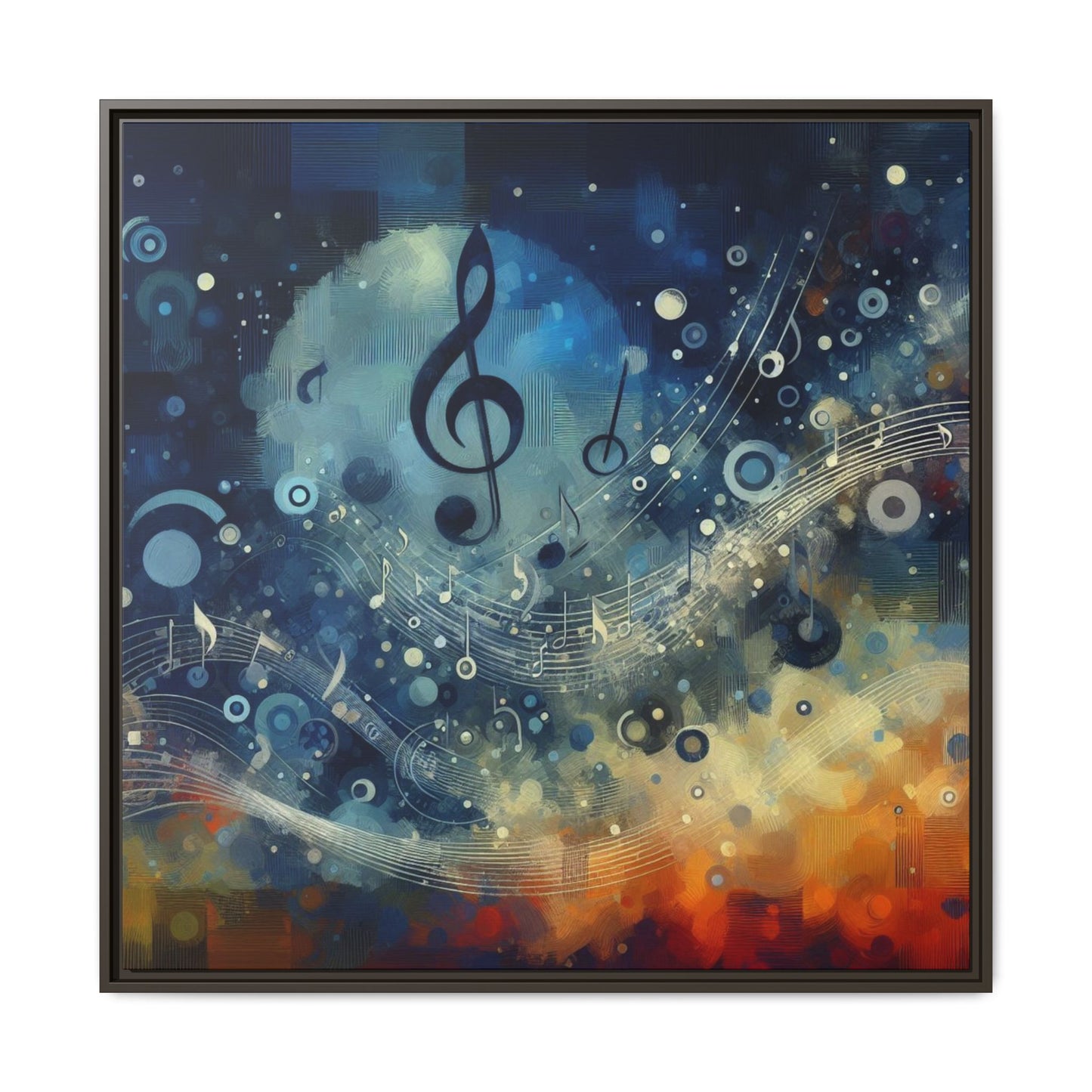 Modern Music-Themed Print Abstract Design Unique Framed Canvas Print Treble Clef Note Wall Art Music Lover Gift Decor 3 frame colors
