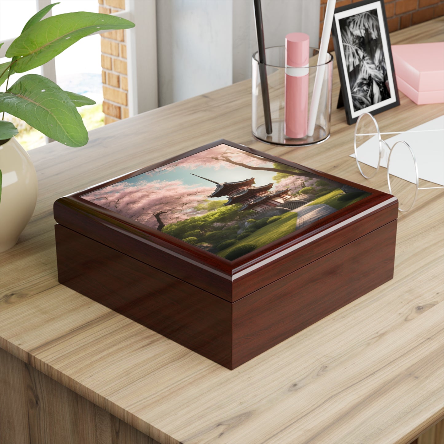 Unique Art Print Design Jewelry Box Trinket Box Bedroom Dresser Decor Vanity Gift Box - 3 colors to choose from