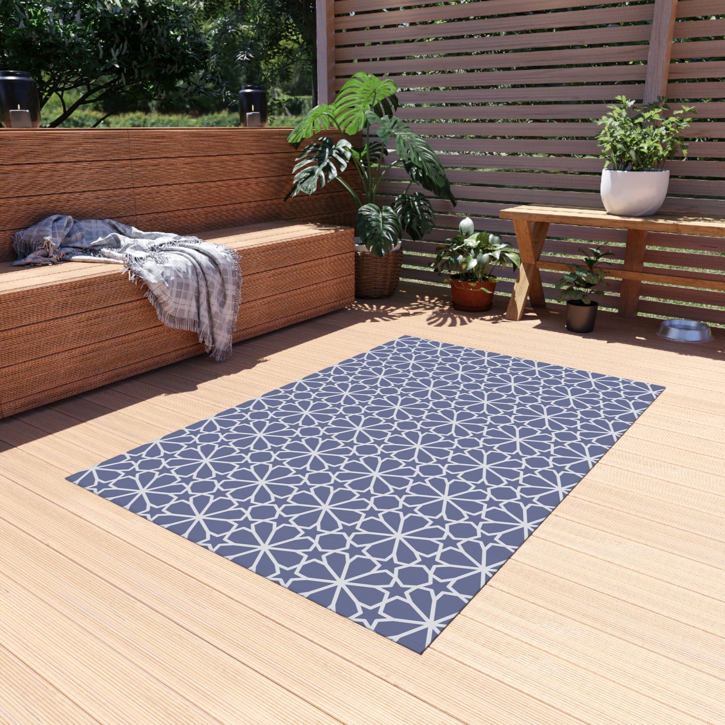 Chenille Outdoor Rug with No-Skid Backing Cozy Outdoor Carpet Grey Patio Decor Gazebo Rug Pool Area Decor Outdoor Kitchen Carpet