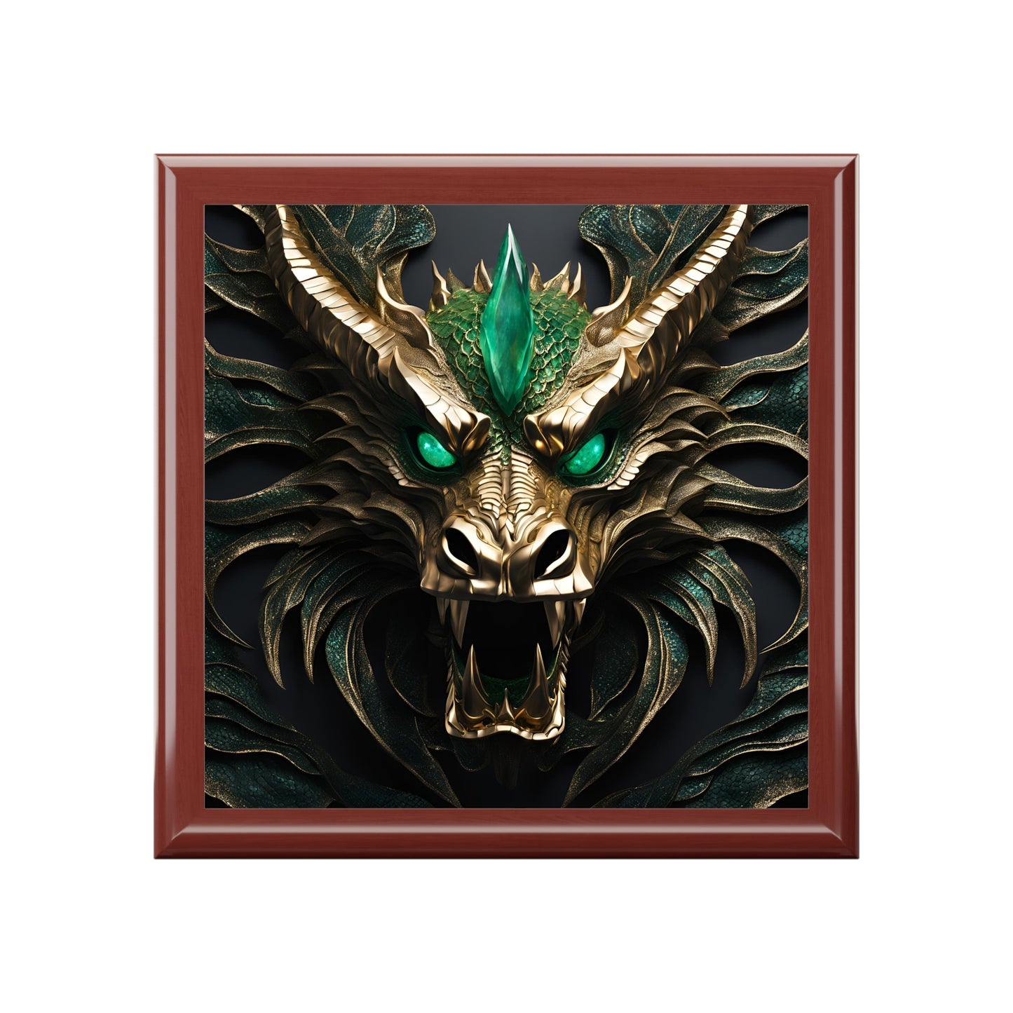 Unique Dragon Fantasy Art Print Mythical Design Jewelry Box Trinket Box Bedroom Dresser Decor Vanity Gift Box - 3 colors to choose from