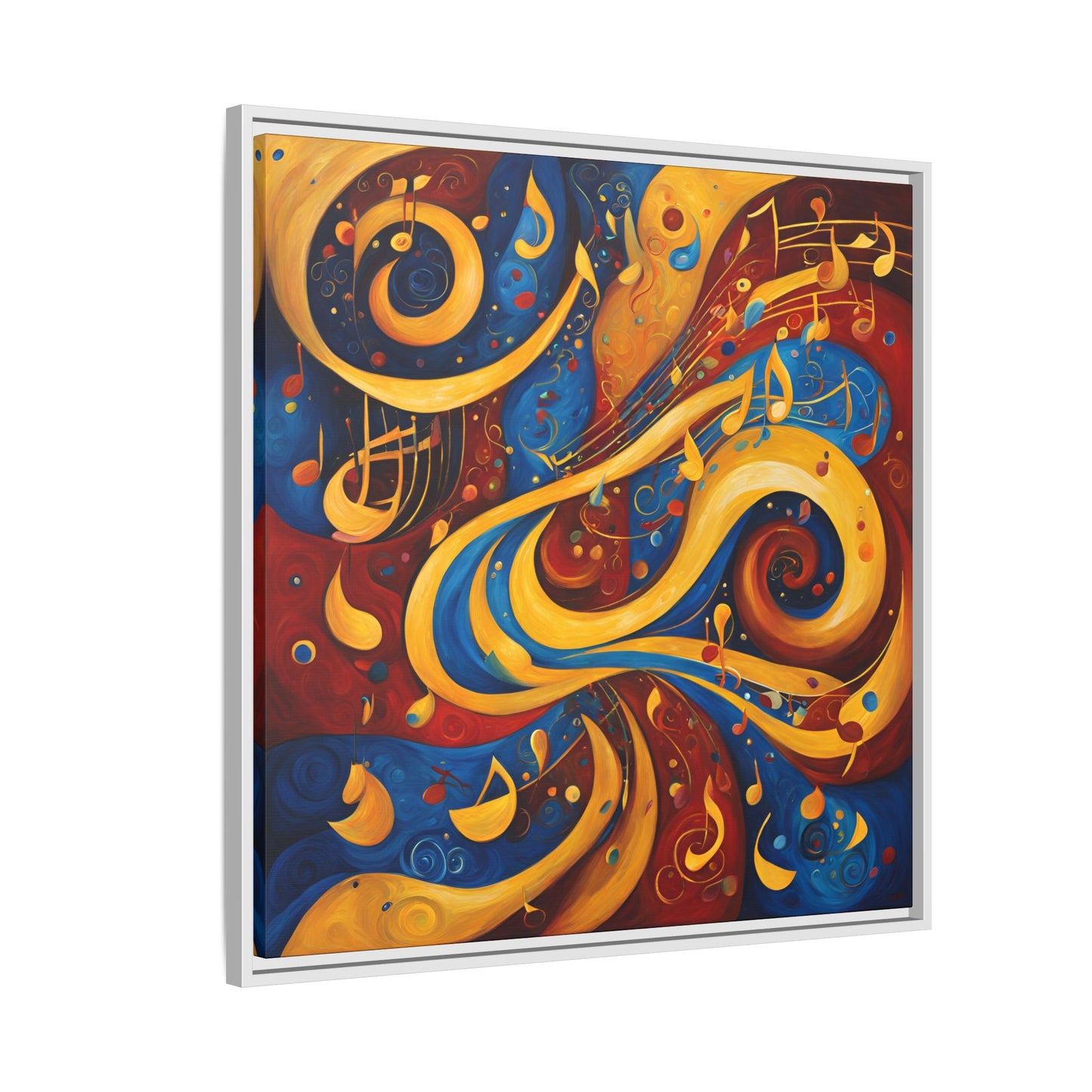 Modern Music-Themed Print Abstract Design Unique Framed Canvas Print Treble Clef Note Wall Art Music Lover Gift Decor 3 frame colors