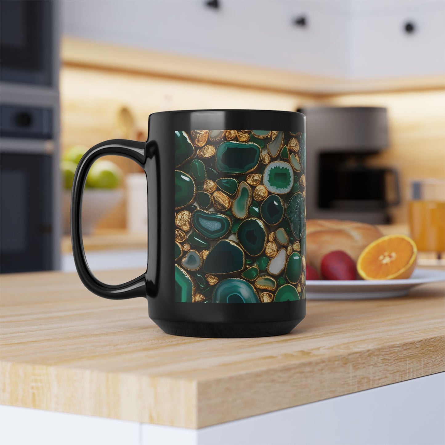 Ceramic Coffee Mug Quartz-Inspired Image Nature Rock Lover Ceramic Tea Cup Flower Garden Lover Geode Agate Look Ceramic Mug