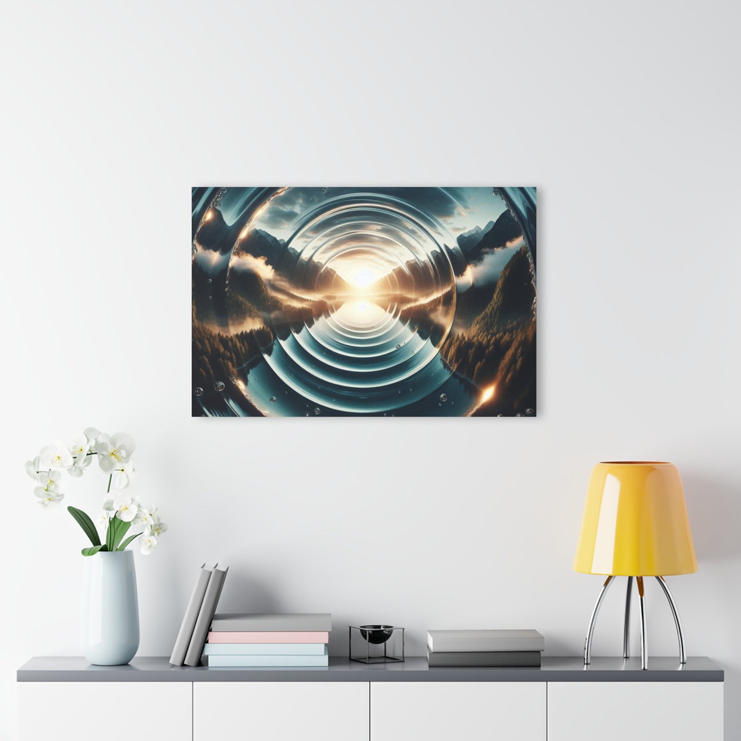 Large Wave Design Mountains Acrylic Print with French Cleat Ocean Lover Wall Art Gift Nature Lover Relaxing Water Artwork Modern Home Decor