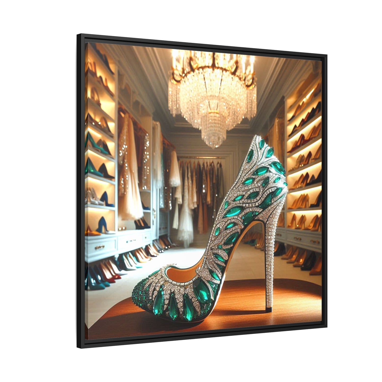 High Heel Shoe Framed Canvas Print Wall Art Unique Fashion Designer Style Haute Couture Shoe Lover Fashionista Gift Decor 3 Frame Colors