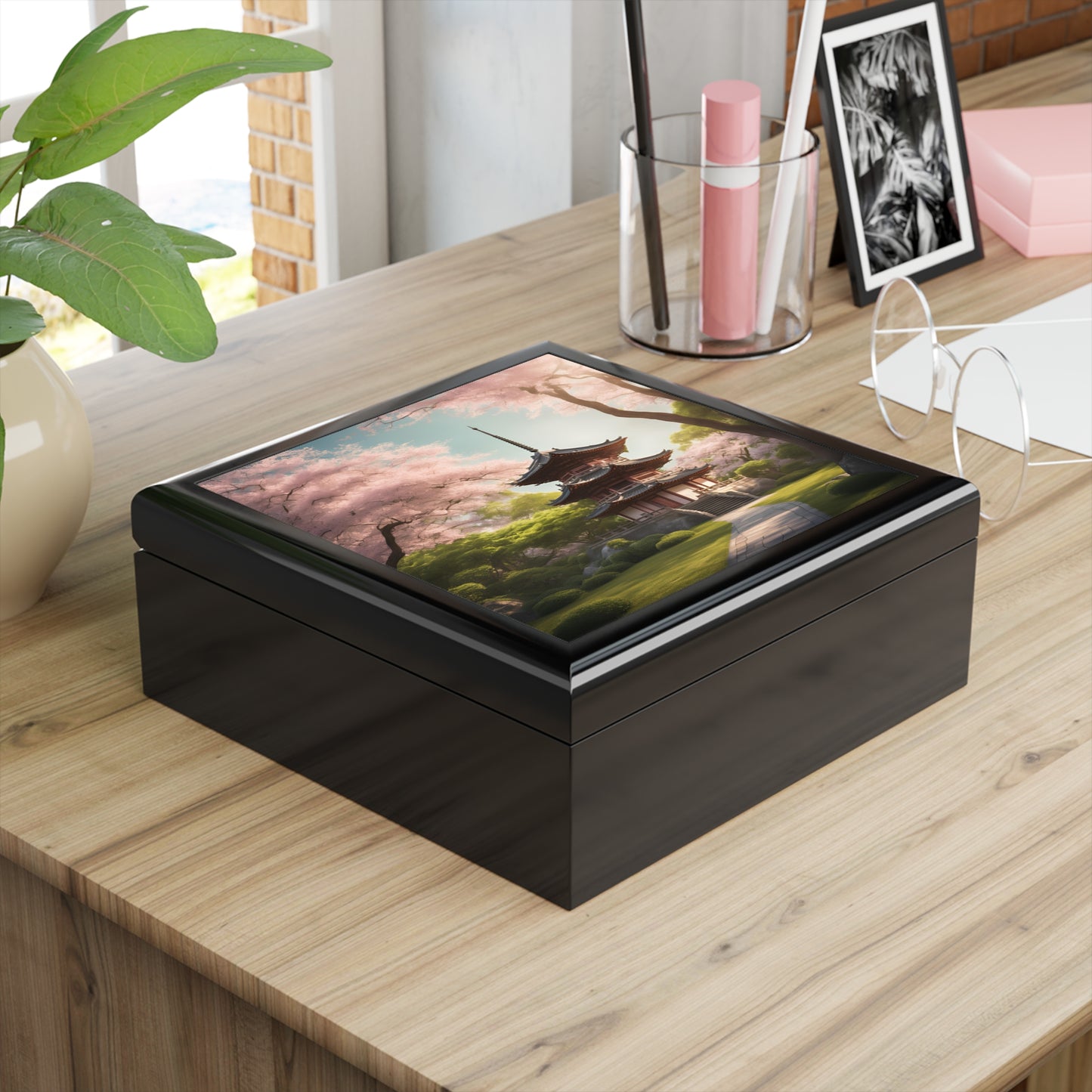 Unique Art Print Design Jewelry Box Trinket Box Bedroom Dresser Decor Vanity Gift Box - 3 colors to choose from