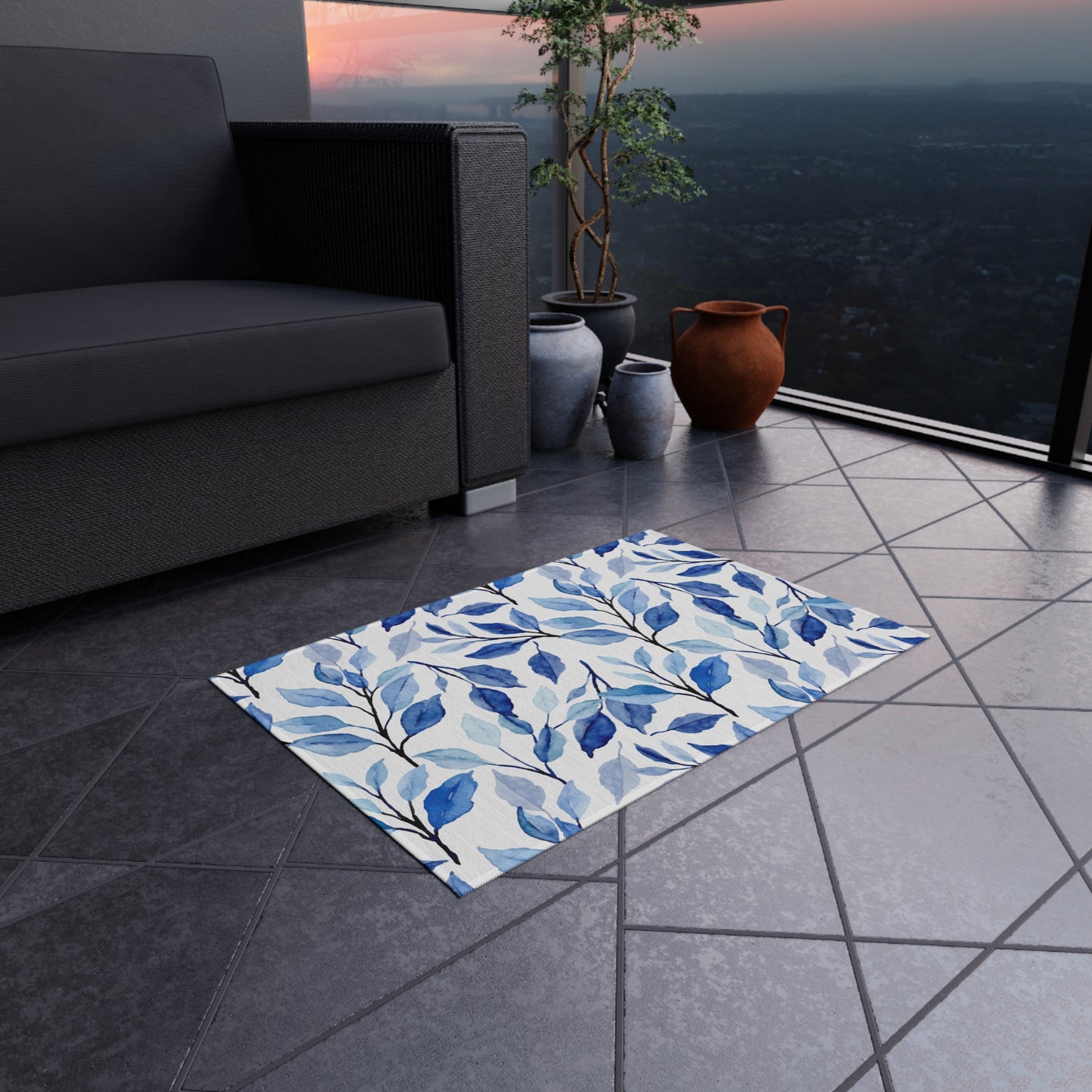 Chenille Outdoor Rug with No-Skid Backing Cozy Outdoor Carpet Patio Decor Gazebo Rug Pool Area Decor Outdoor Kitchen Carpet