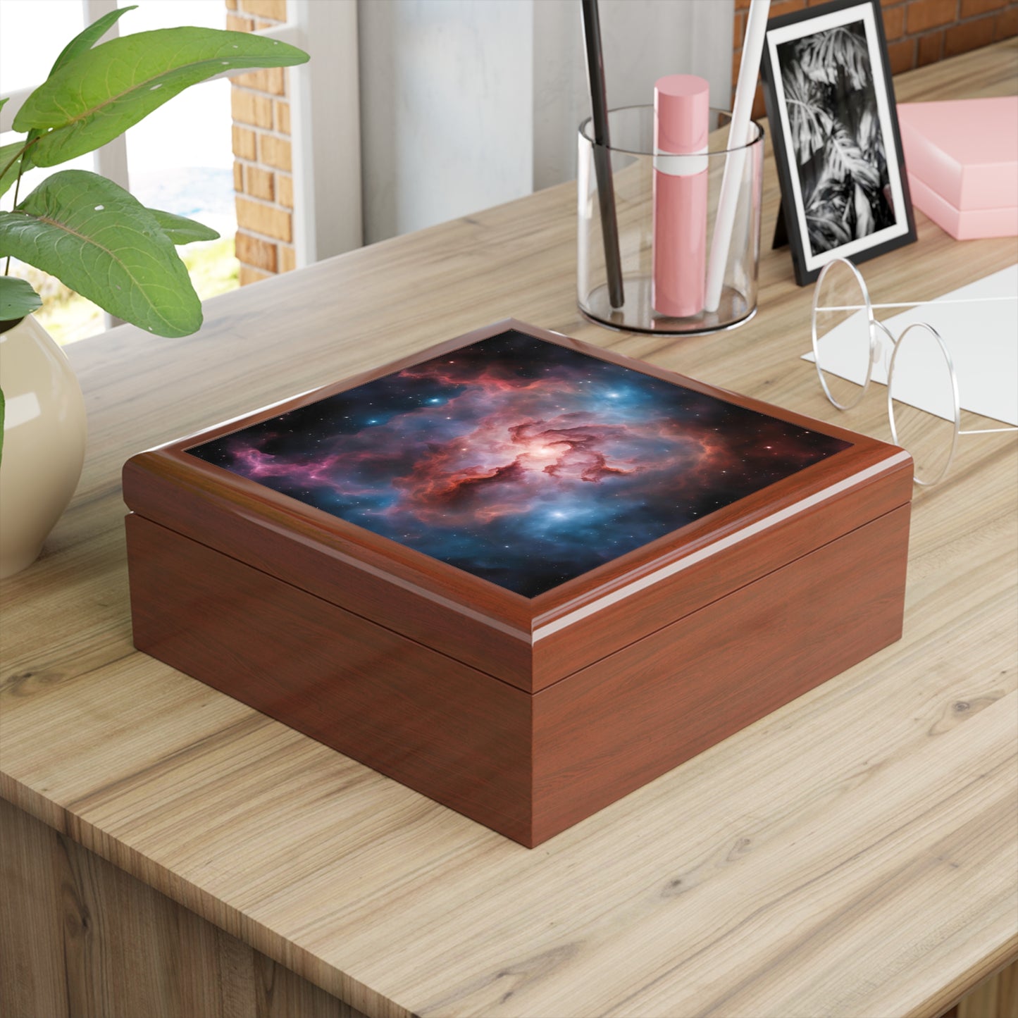 Unique Celestial Art Print Cosmic Galaxy Design Jewelry Box Trinket Box Bedroom Dresser Decor Vanity Gift Box - 3 colors to choose from