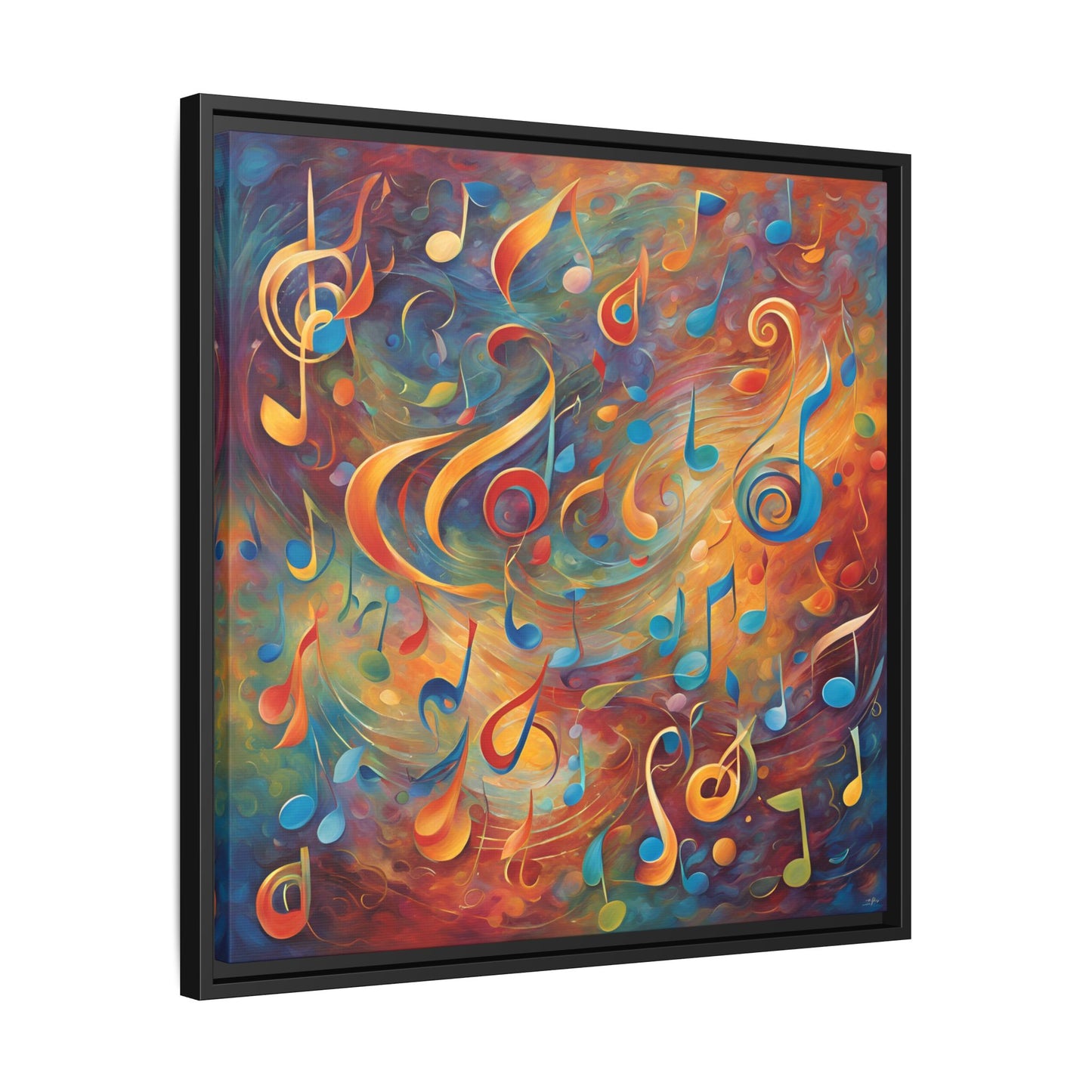 Modern Music-Themed Print Abstract Design Unique Framed Canvas Print Treble Clef Note Wall Art Music Lover Gift Decor 3 frame colors