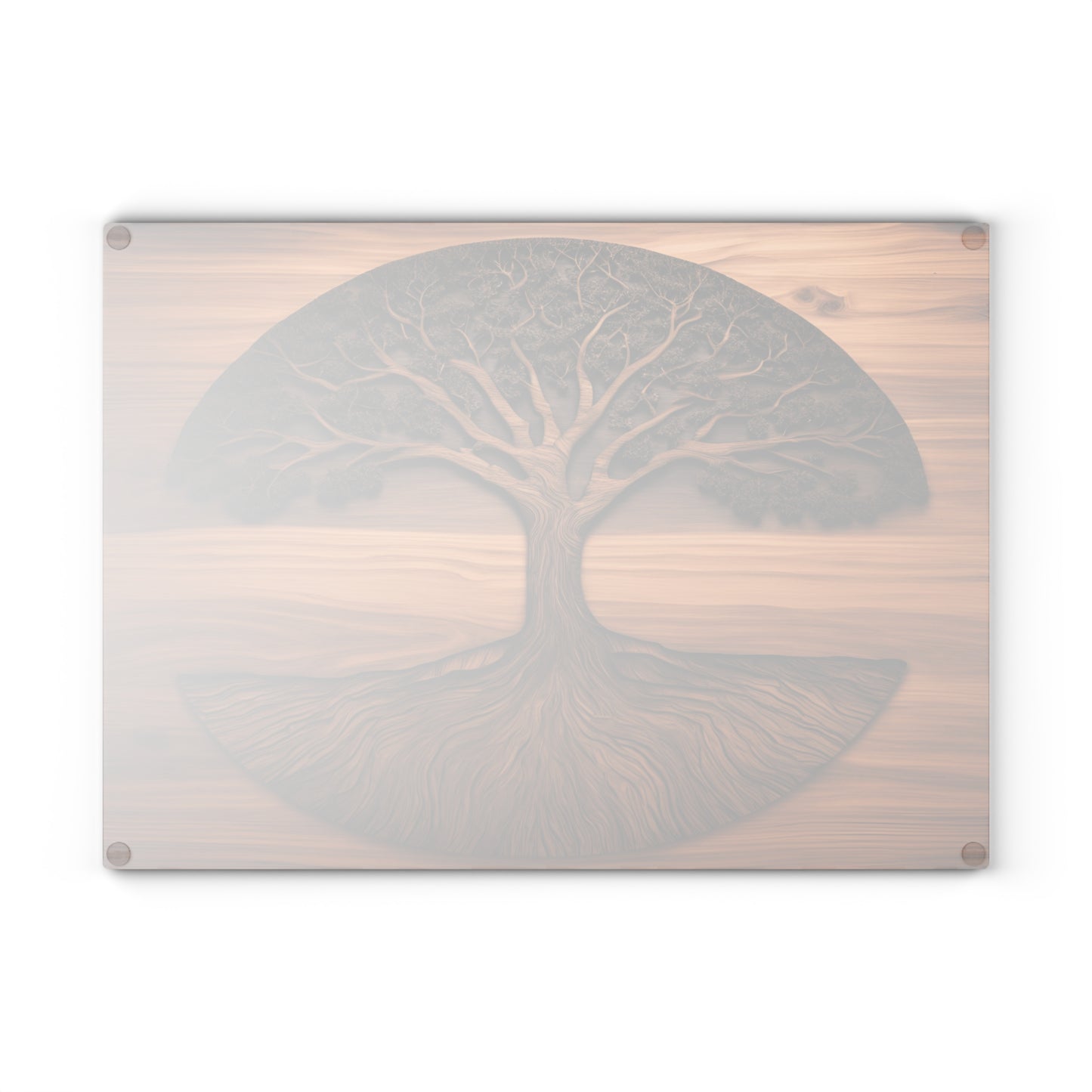 Glass Kitchen Decor Glass Cutting Board Serving Tray with Tree of Life Design Cutting Board Gift for Home Cook Glass Charcuterie Board