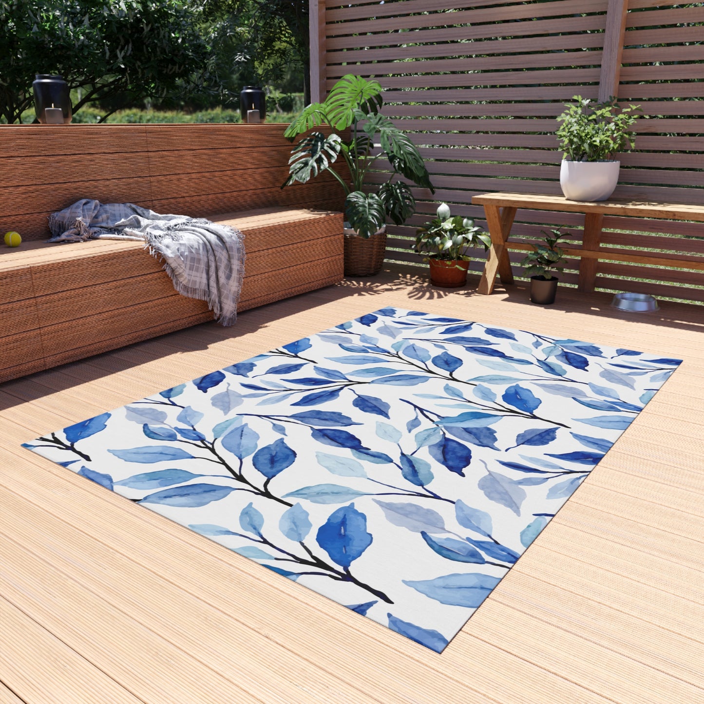Chenille Outdoor Rug with No-Skid Backing Cozy Outdoor Carpet Patio Decor Gazebo Rug Pool Area Decor Outdoor Kitchen Carpet