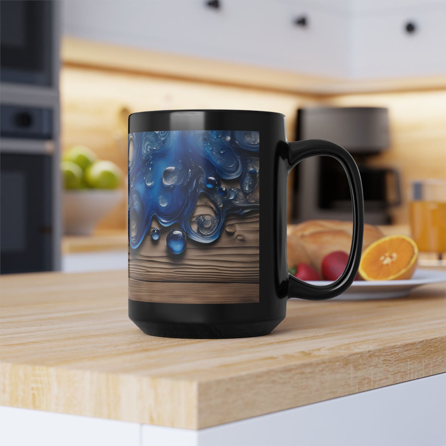Ceramic Coffee Mug Wood-Inspired Image Nature Lover Ceramic Teacup Gardener Gift Colorful Unique Wave-look 15oz Ceramic Mug