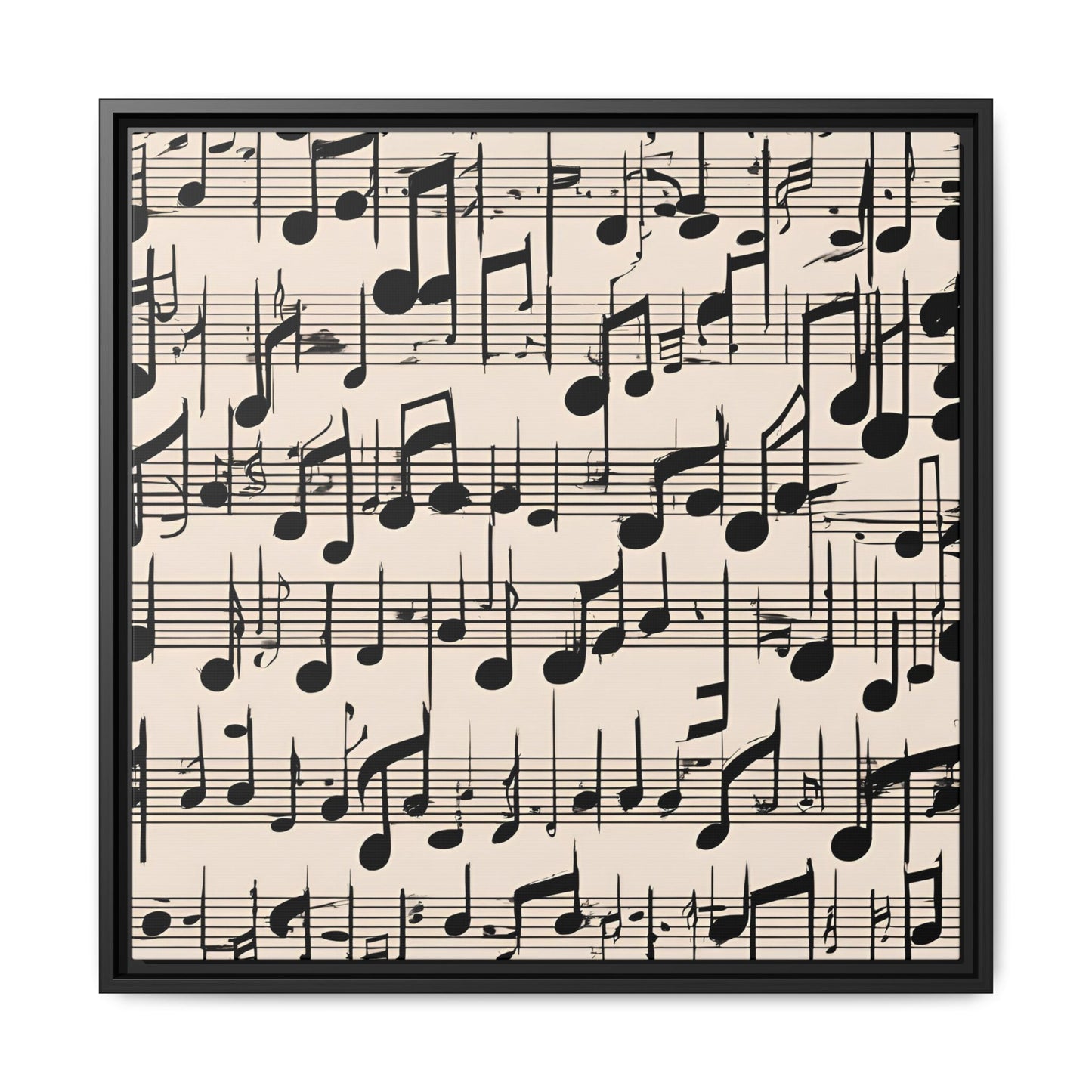 Music-Themed Print Abstract Sheet Music Design Unique Framed Canvas Print Treble Clef Note Wall Art Music Lover Gift Decor 3 frame colors