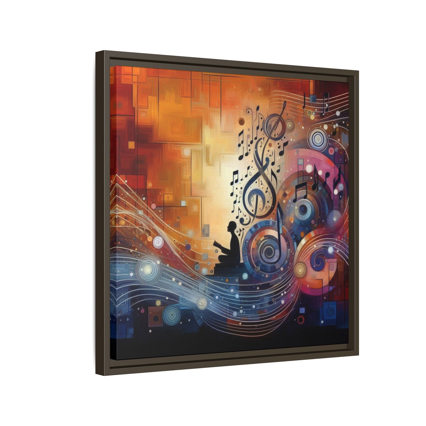 Modern Music-Themed Print Abstract Design Unique Framed Canvas Print Treble Clef Note Wall Art Music Lover Gift Decor 3 frame colors