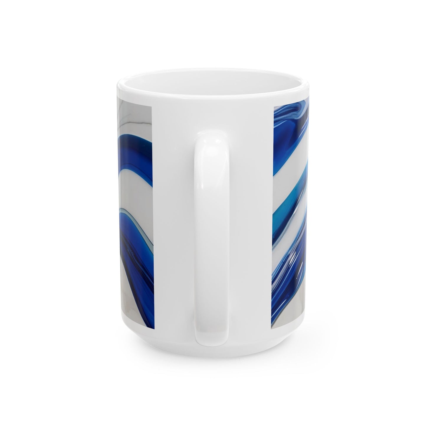 Ceramic Coffee Mug Modern Wave Design Mug Tea Cup Oceanic Swirl Design Salt Life Surfer Beachy Theme Ceramic Mug