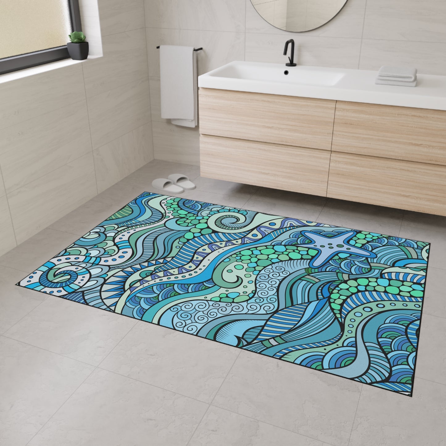 Decorative Heavy Duty Non-Slip Floor Mat Stylish Design Perfect for Entryway Kitchen Décor Garage Rug Coffee Bar Bathroom Floor Door Mat