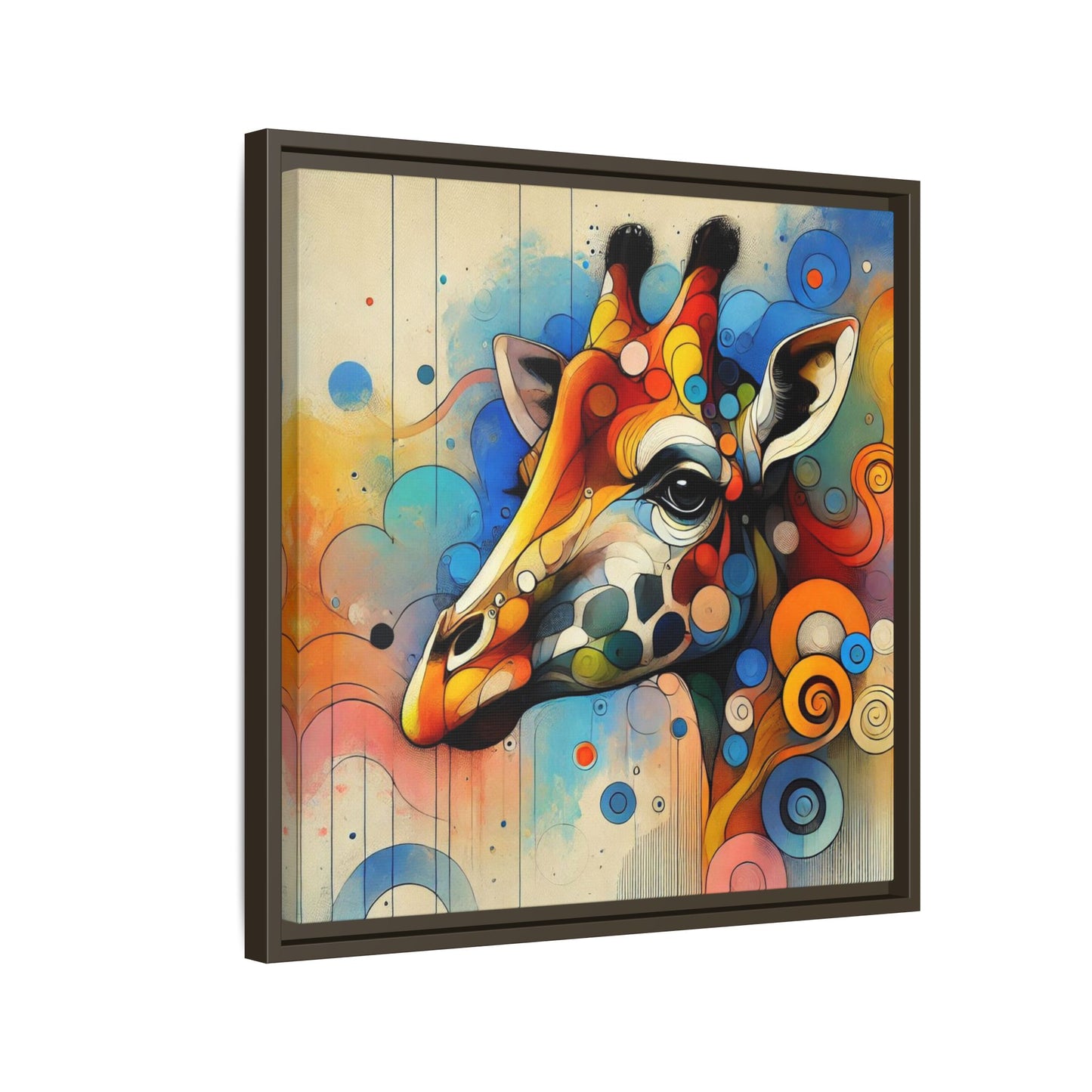 Modern Giraffe Print Abstract Design Unique Framed Canvas Print African Wall Art Animal Lover Gift Nature Lover Decor 3 frame colors