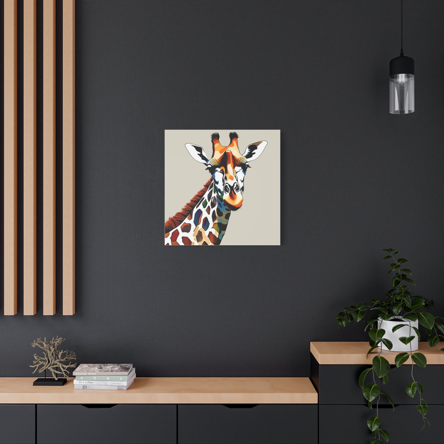 Giraffe Print Wall Art | Matte Canvas, Stretched, 1.25" | Modern Art | Animal Lover |