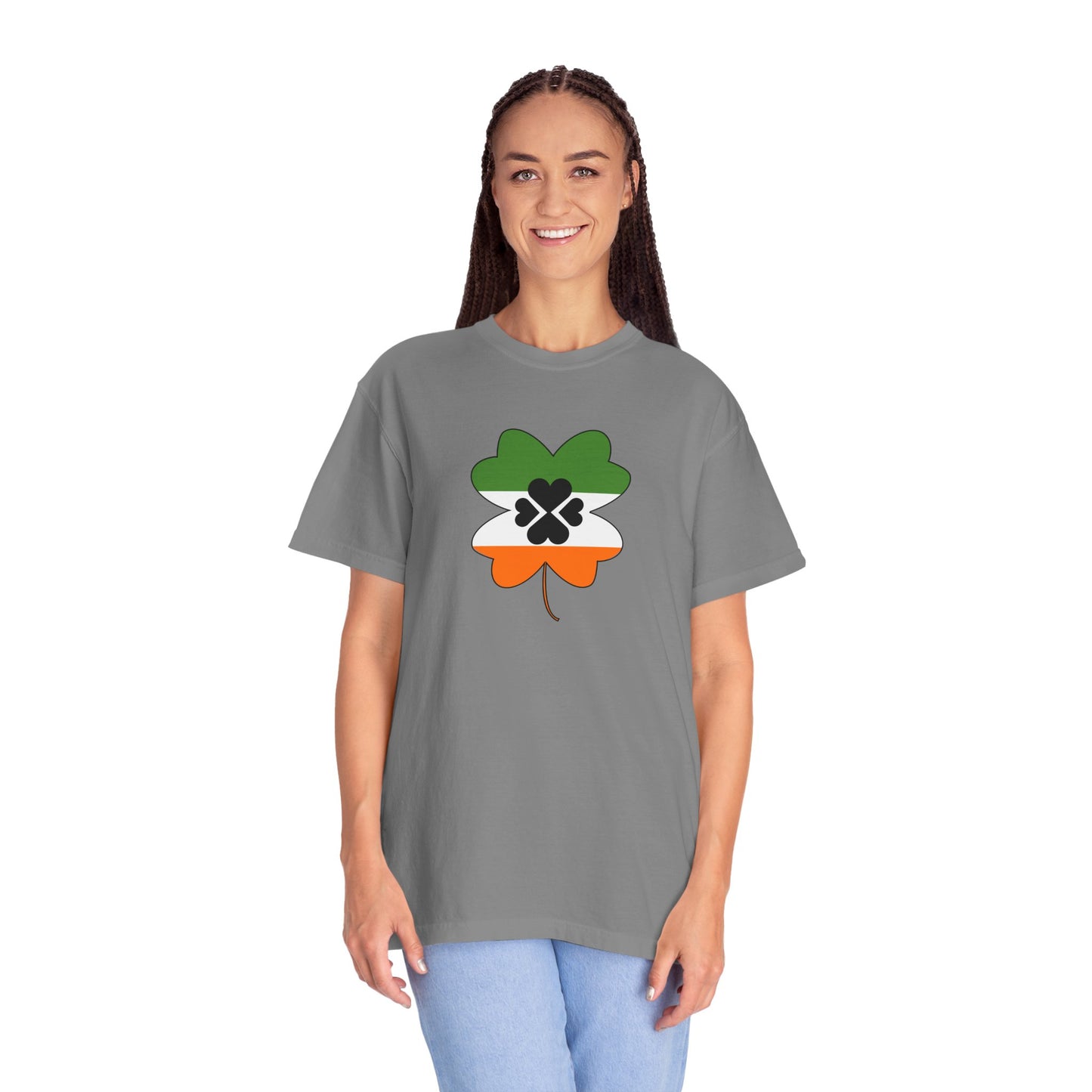 St. Patrick's Day T-Shirt Unisex Comfort Colors Relaxed Fit Garment-Dyed Tee 4 Leaf Clover Shirt Irish Themed Gift