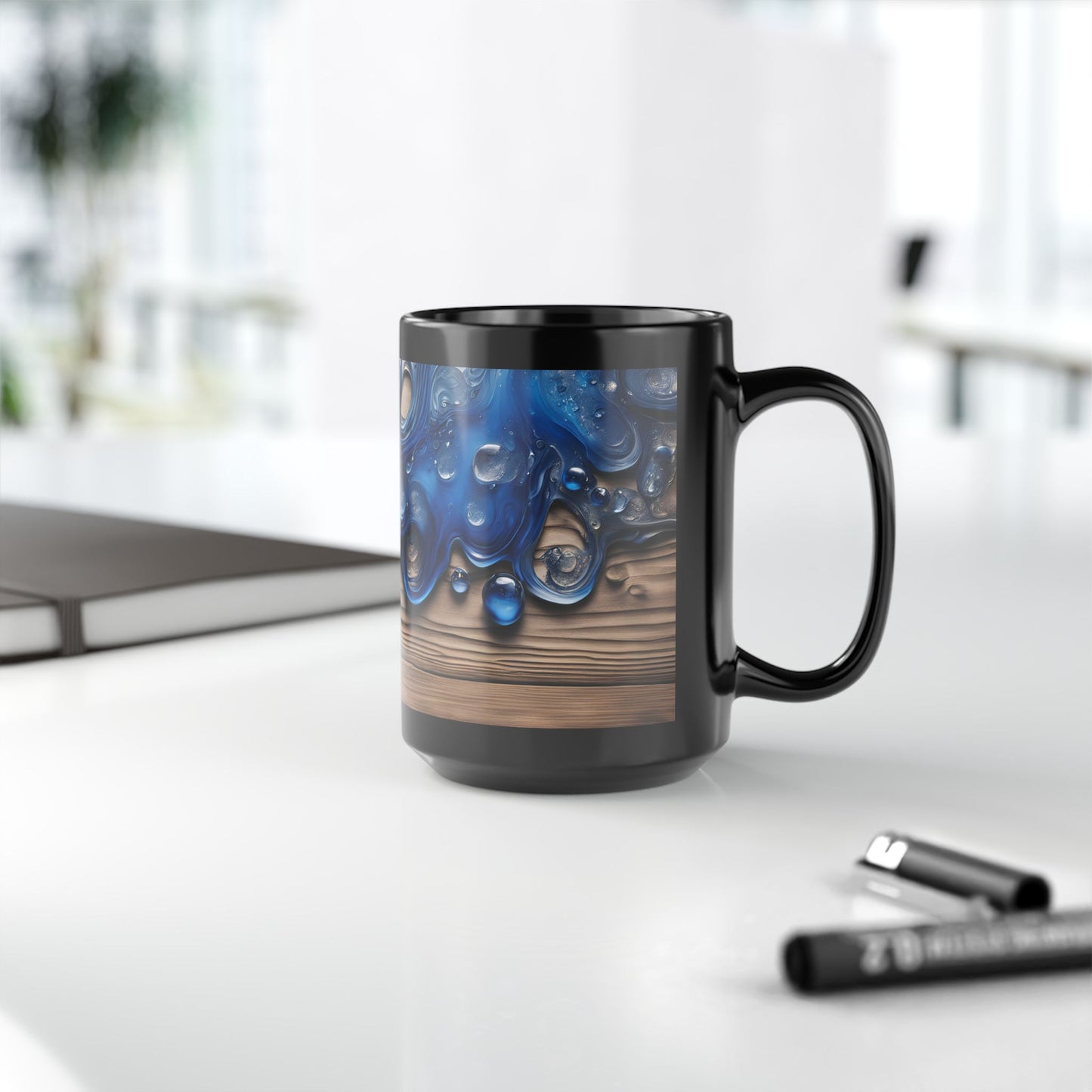 Ceramic Coffee Mug Wood-Inspired Image Nature Lover Ceramic Teacup Gardener Gift Colorful Unique Wave-look 15oz Ceramic Mug
