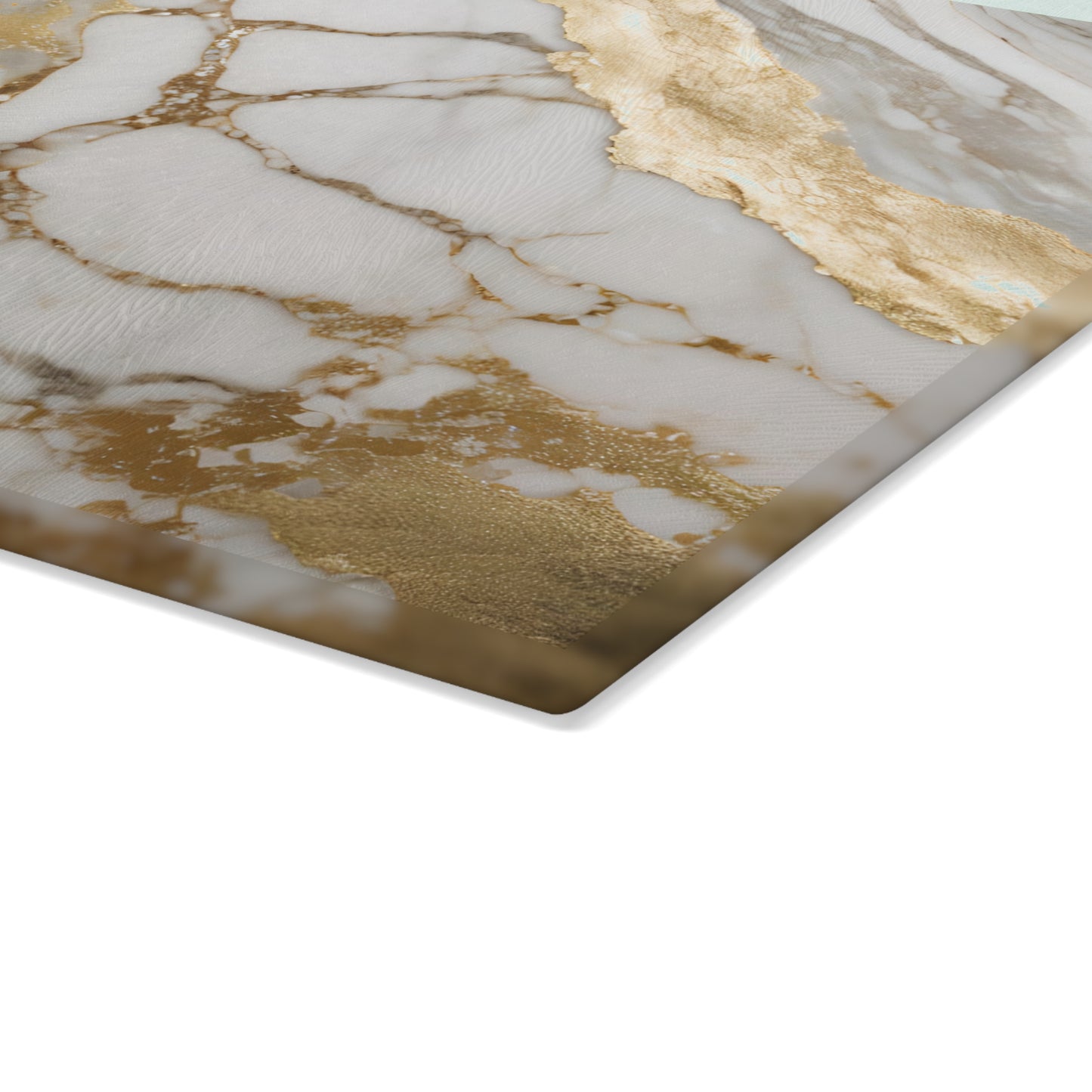 Kitchen Decor Glass Cutting Board Serving Tray with Quartz-look Design Cutting Board Gift for Home Cook Fun Marble-look Charcuterie Board