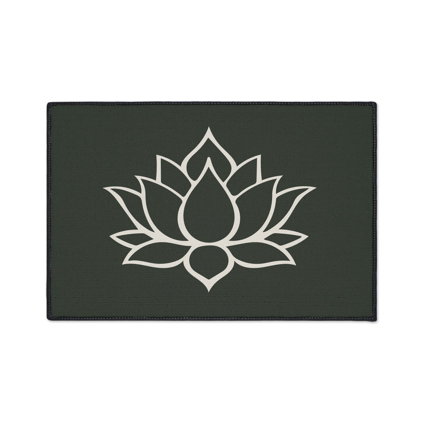 Decorative Heavy Duty Non-Slip Floor Mat Stylish Design Perfect for Entryway Kitchen Décor Green Lotus Blossom Floral Design Rug Bath Mat