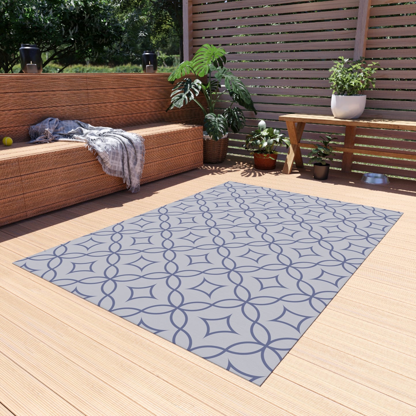 Chenille Outdoor Rug with No-Skid Backing Cozy Outdoor Carpet Grey Patio Decor Gazebo Rug Pool Area Decor Outdoor Kitchen Carpet