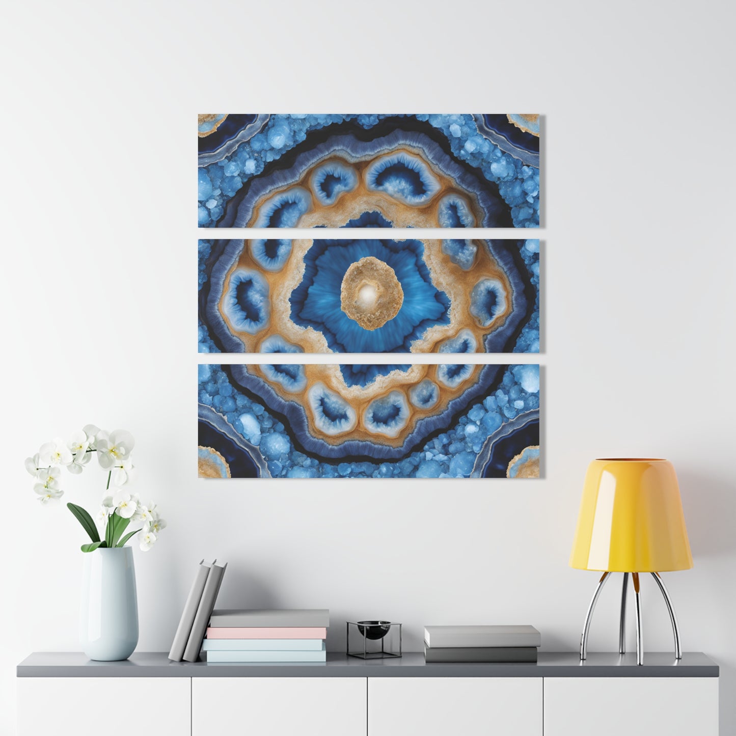 Stunning Geode Design Triptych Acrylic Print Wall Art Nature Lover Gift Geology Rock Lover Gift Agate Design