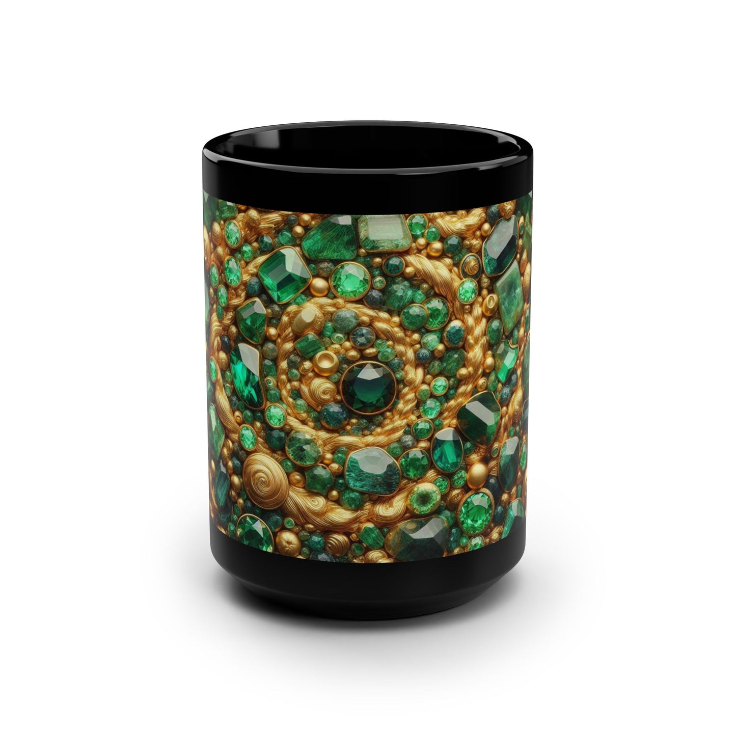 Ceramic Coffee Mug Quartz-Inspired Image Nature Rock Lover Ceramic Tea Cup Flower Emerald Gemstone Lover Geode Look Ceramic Mug