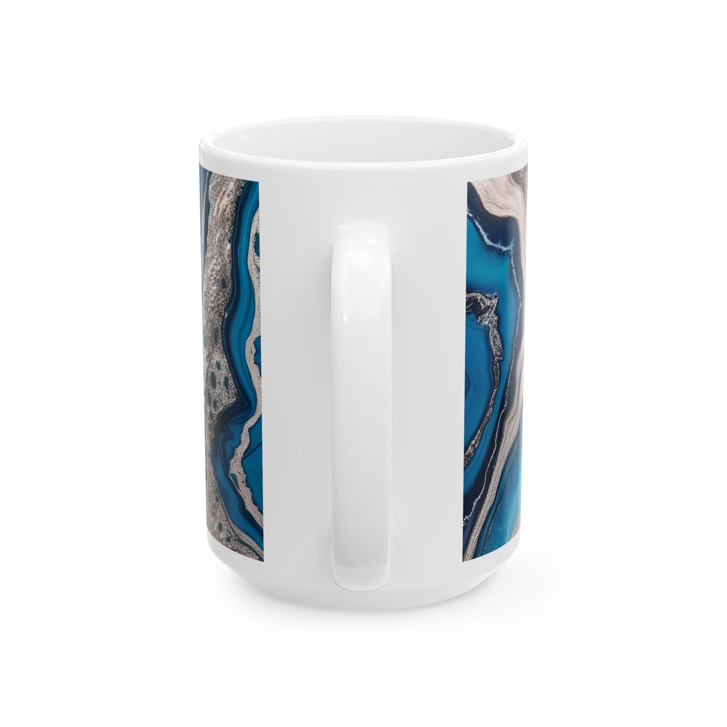 Ceramic Coffee Mug Modern Wave Design Mug Tea Cup Oceanic Swirl Design Salt Life Surfer Beachy Theme Ceramic Mug