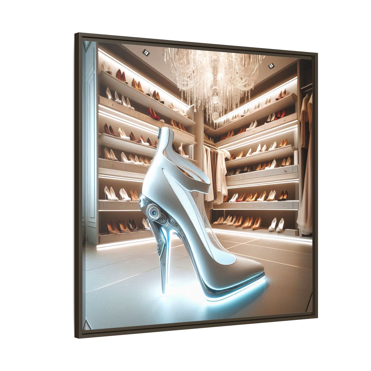High Heel Shoe Framed Canvas Print Wall Art Unique Fashion Designer Style Haute Couture Shoe Lover Fashionista Gift Decor 3 Frame Colors