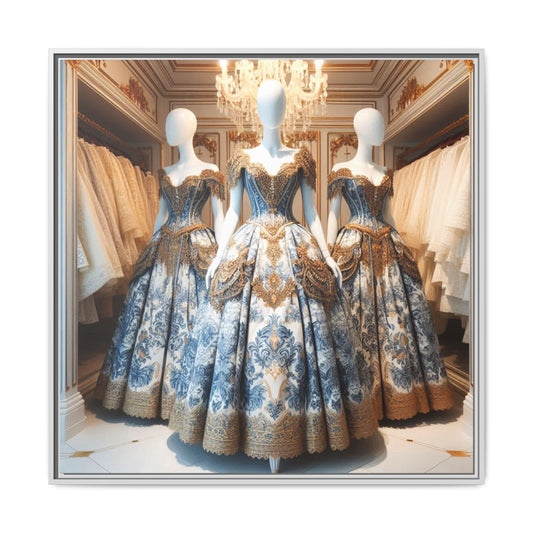 Fashion Formal Runway Dress Framed Canvas Print Wall Art Unique Fashion Designer Style Haute Couture Fashionista Gift Decor 3 Frame Colors