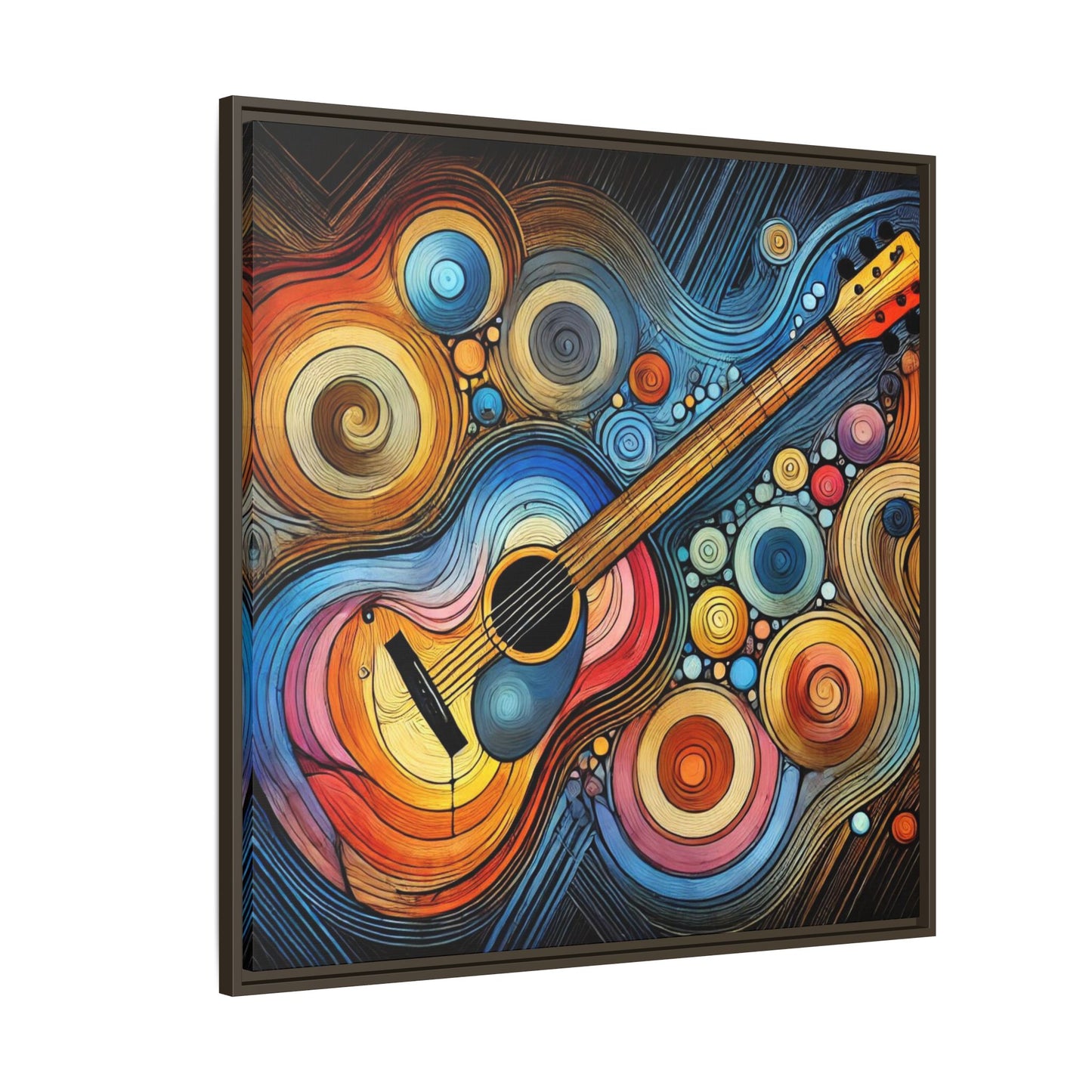 Modern Music-Themed Print Abstract Design Unique Framed Canvas Print Guitar Wall Art Music Lover Gift Decor 3 frame colors